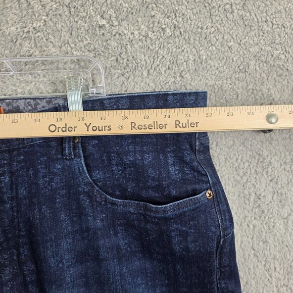 Robert Graham Men's Blue Denim Jeans Dark Indigo Stretch Geometric Size 42x36 - Picture 13 of 16